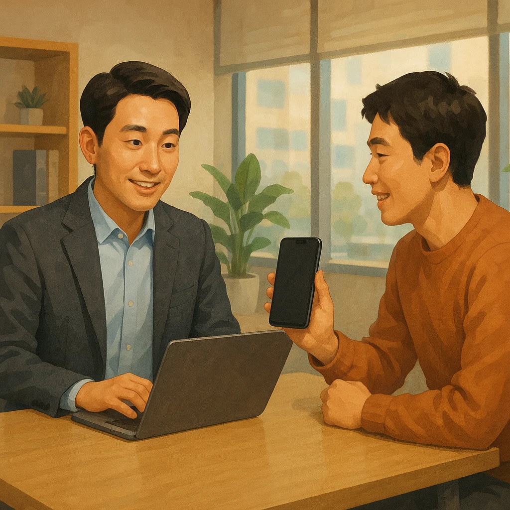 동해 휴대폰 현금화 진행 참고 이미지